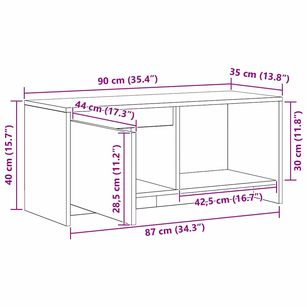 Set TV komoda Zidne Umjetnički hrast 90 x 35 x 40 cm