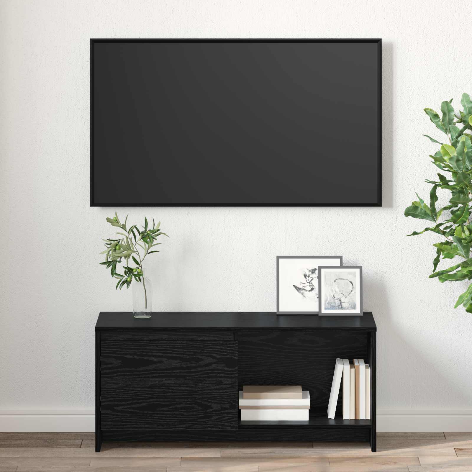 Set TV komoda Crni hrast 90 x 35 x 40 cm Konstruirano drvo