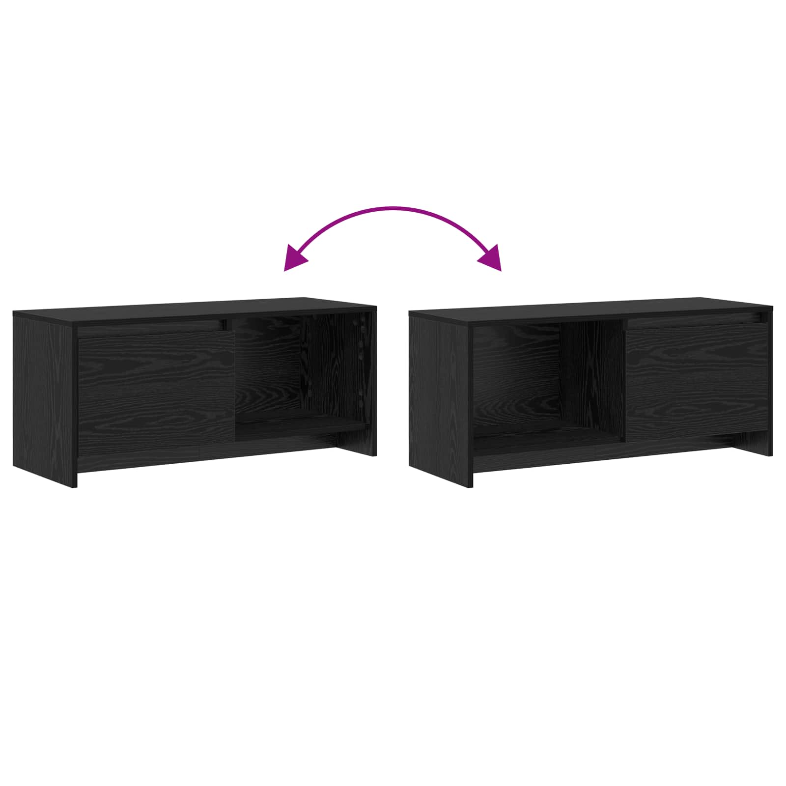 Set TV komoda Crni hrast 90 x 35 x 40 cm Konstruirano drvo