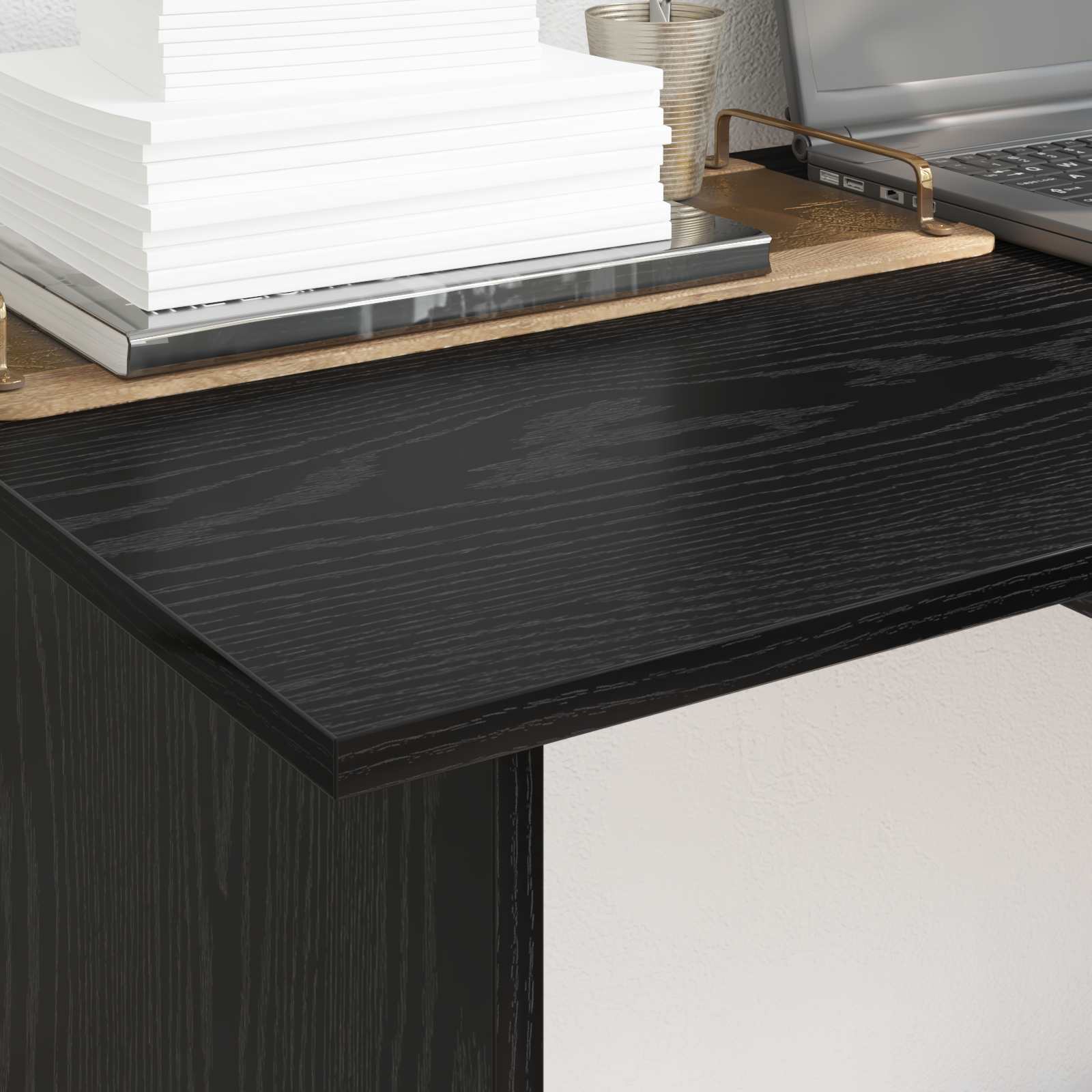 Stol s ladicama Crni hrast 100 x 50 x 76 cm Konstruirano drvo