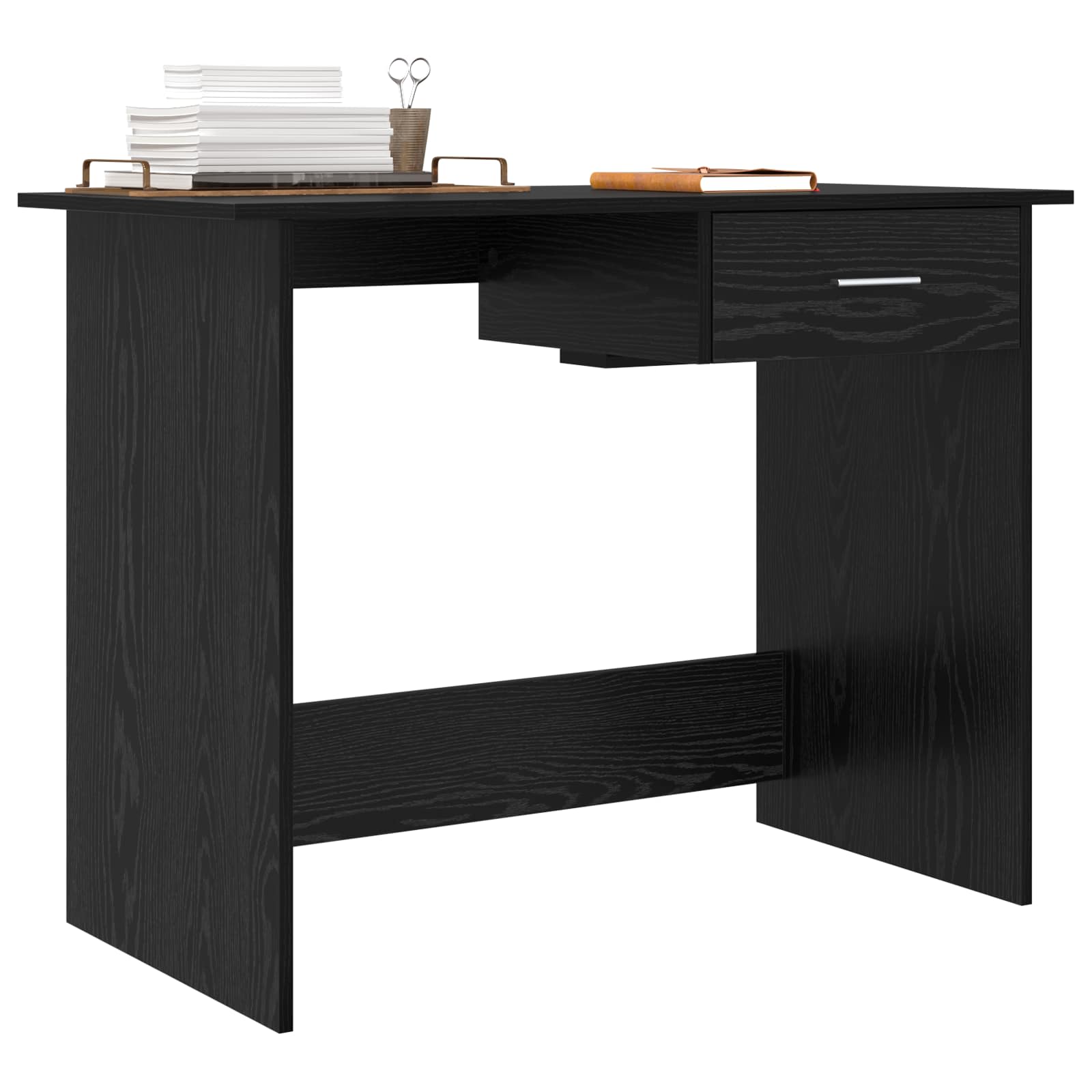Stol s ladicama Crni hrast 100 x 50 x 76 cm Konstruirano drvo