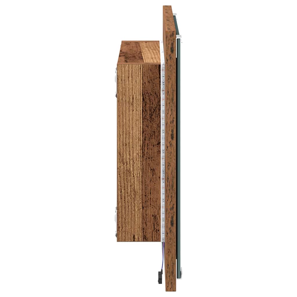 LED kupaonsko ogledalo Zidne Staro drvo 40 x 37 x 8.5 cm