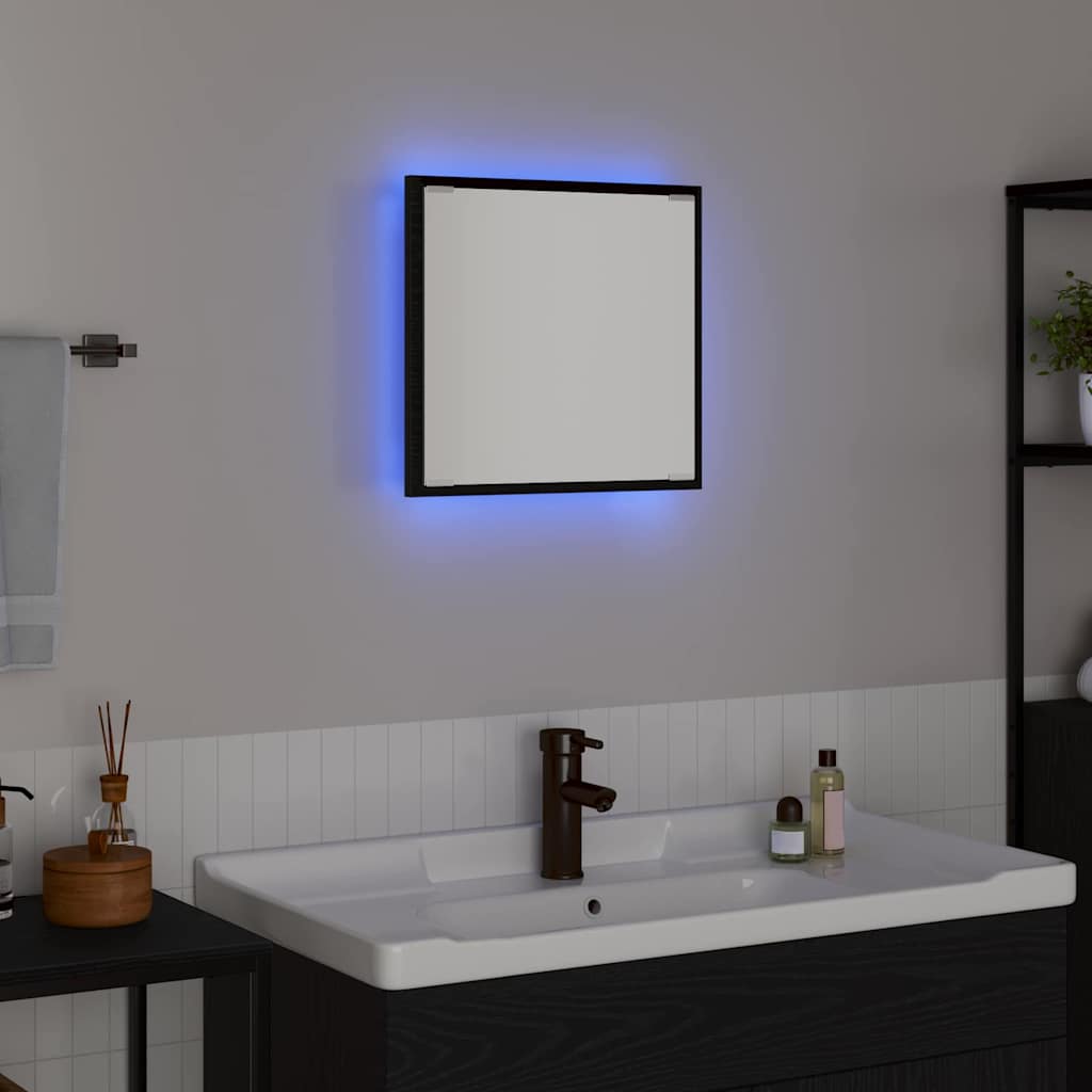 LED kupaonsko ogledalo Zidne Crni hrast 40 x 37 x 8.5 cm