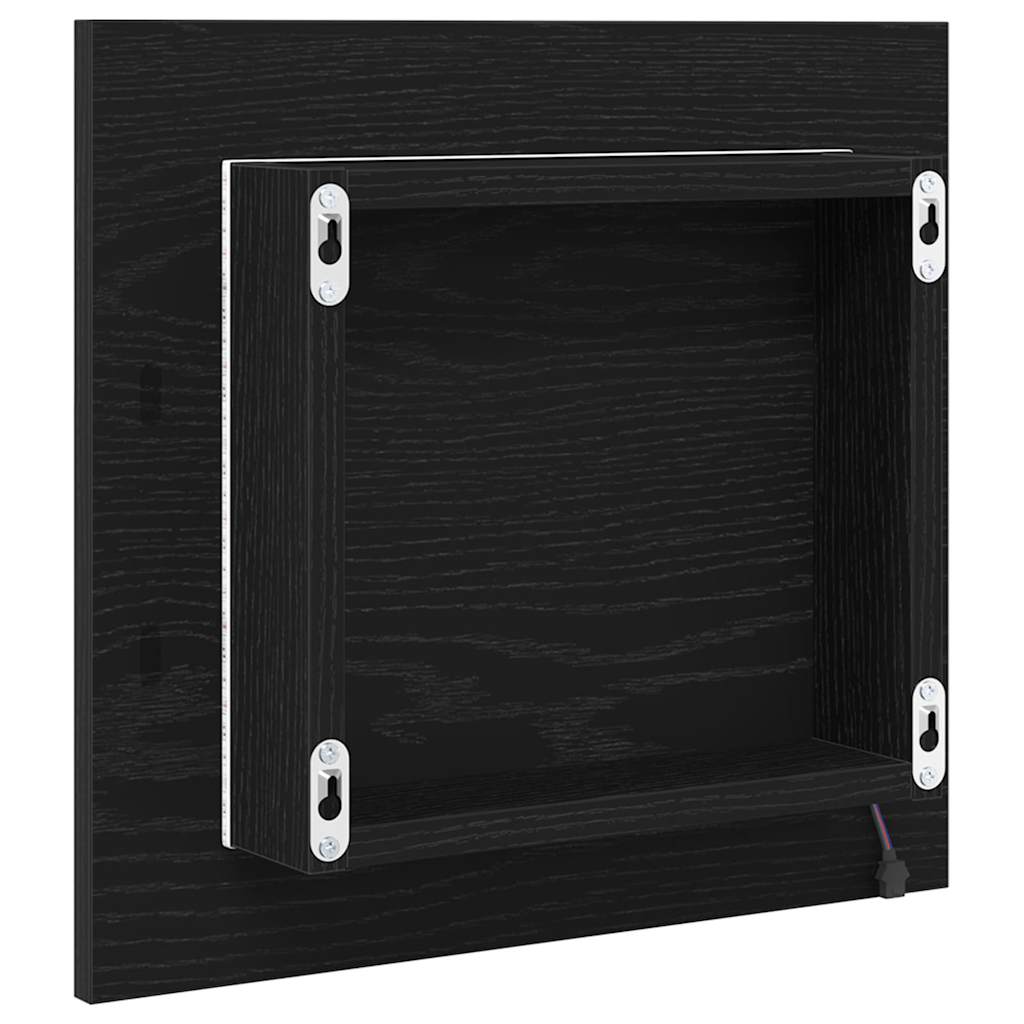 LED kupaonsko ogledalo Zidne Crni hrast 40 x 37 x 8.5 cm