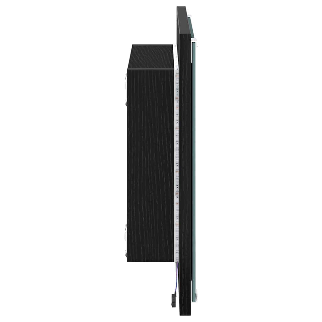 LED kupaonsko ogledalo Zidne Crni hrast 40 x 37 x 8.5 cm