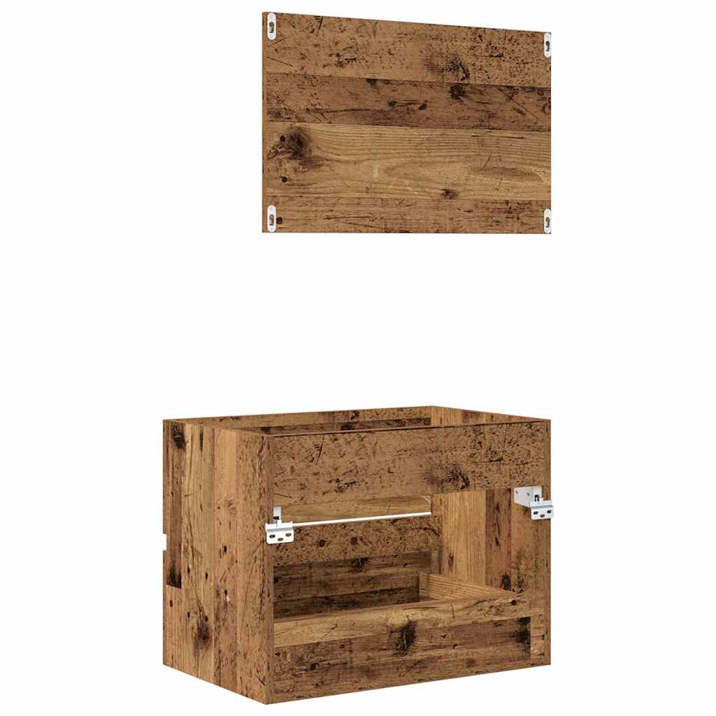Set namještaja za kupaonicu s ladicama Zidne 2 pcs Staro drvo