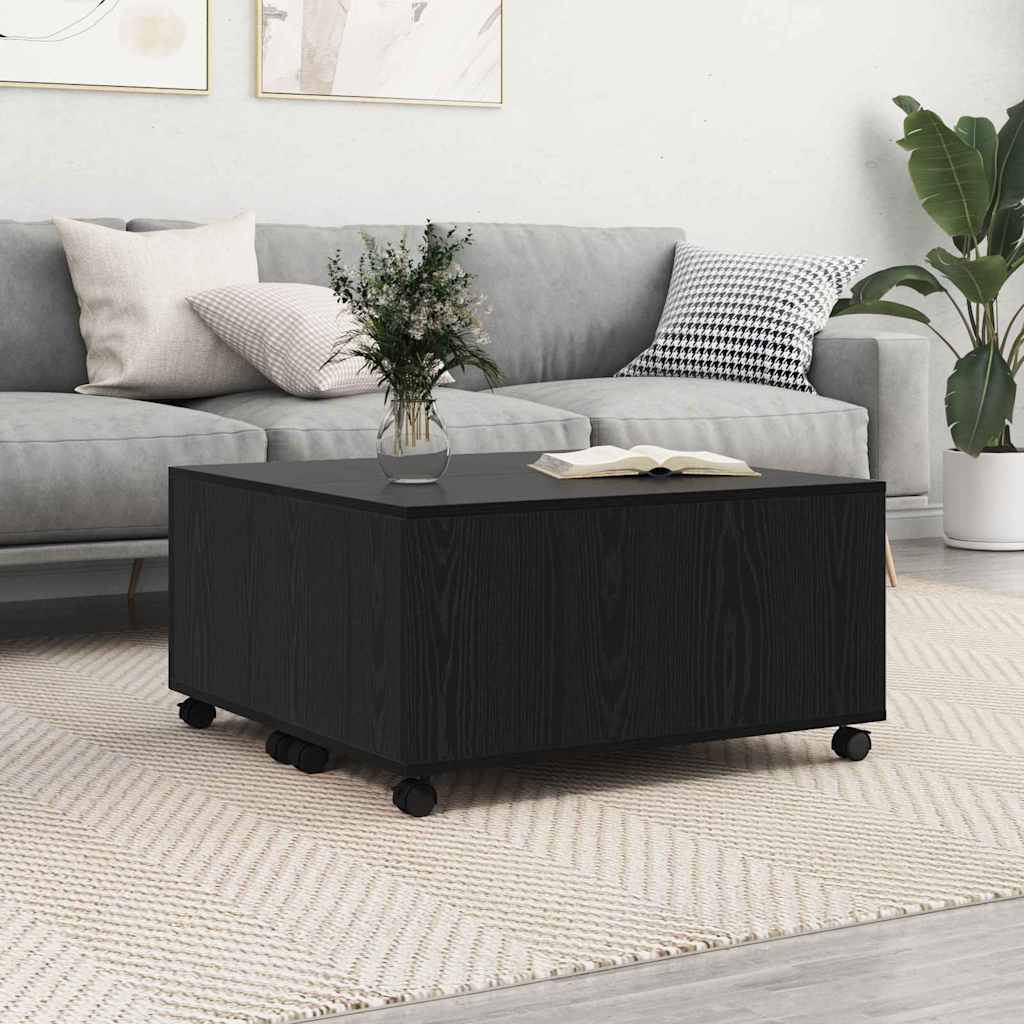 Kava Stol Crni hrast 75 x 75 x 38 cm Konstruirano drvo