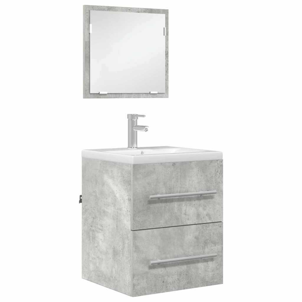 Set namještaja za kupaonicu s ladicama Siva 41 x 38,5 x 48 cm
