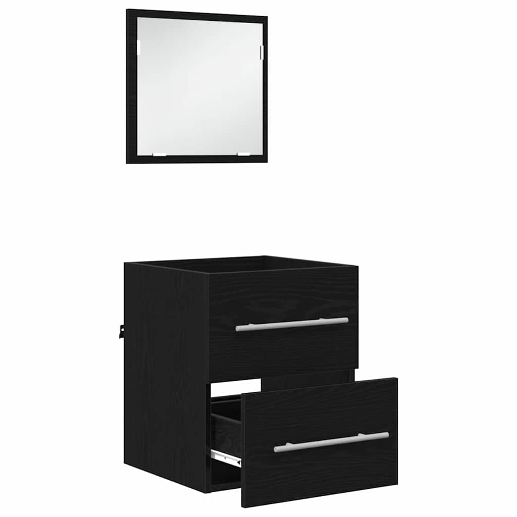 Set namještaja za kupaonicu s ladicama Crna 41 x 38,5 x 48 cm