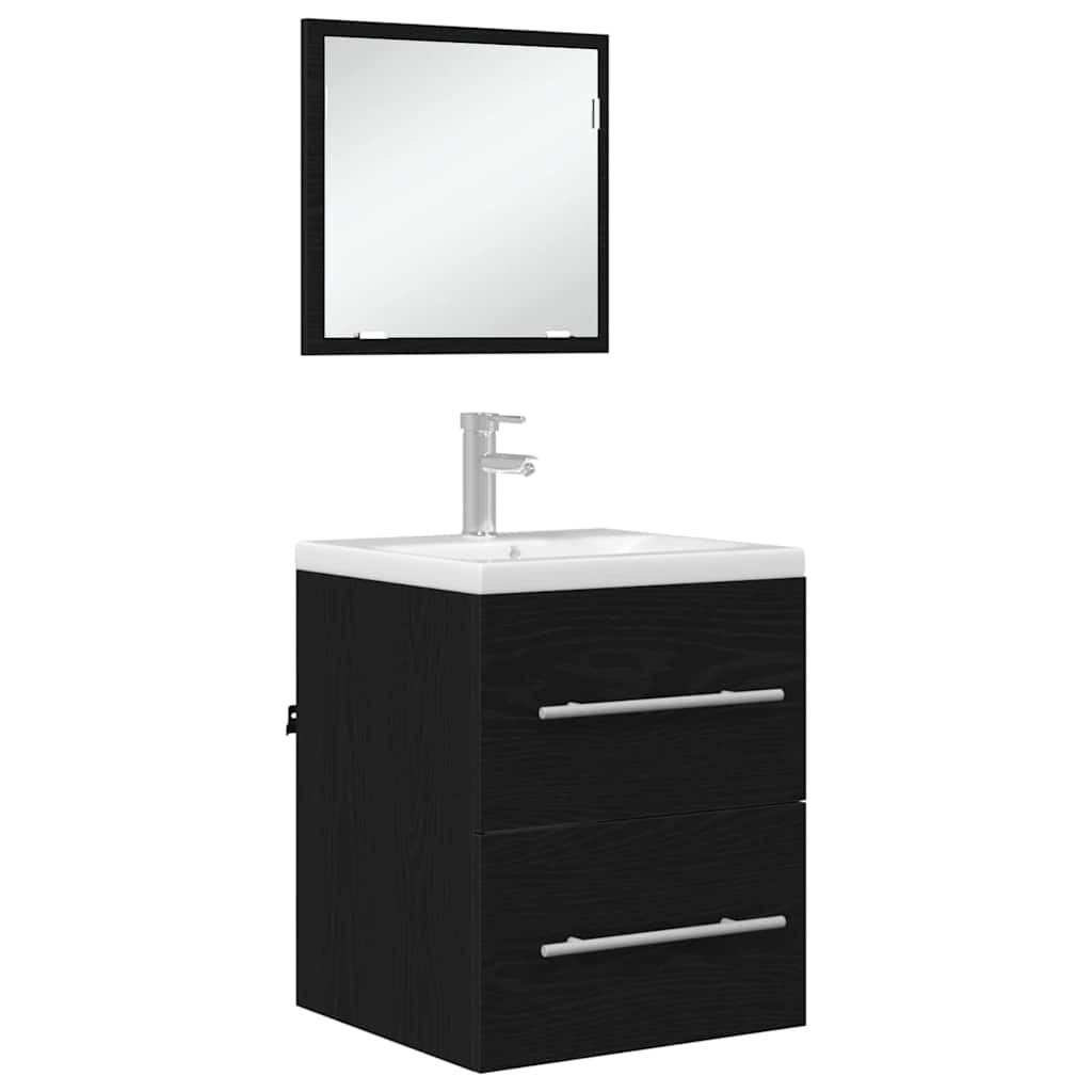 Set namještaja za kupaonicu s ladicama Crna 41 x 38,5 x 48 cm