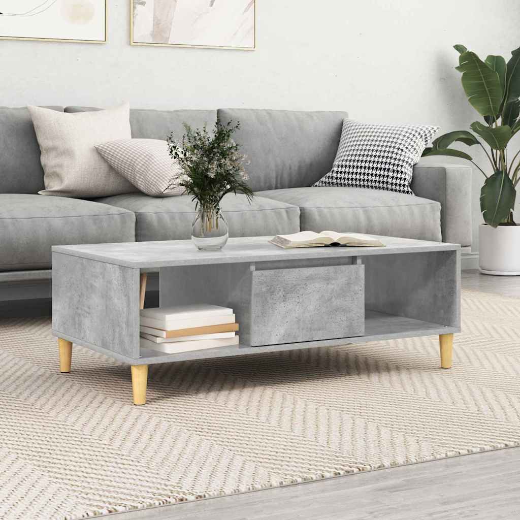 Kava Stol Betonski sivi 102 x 55 x 35 cm Konstruirano drvo