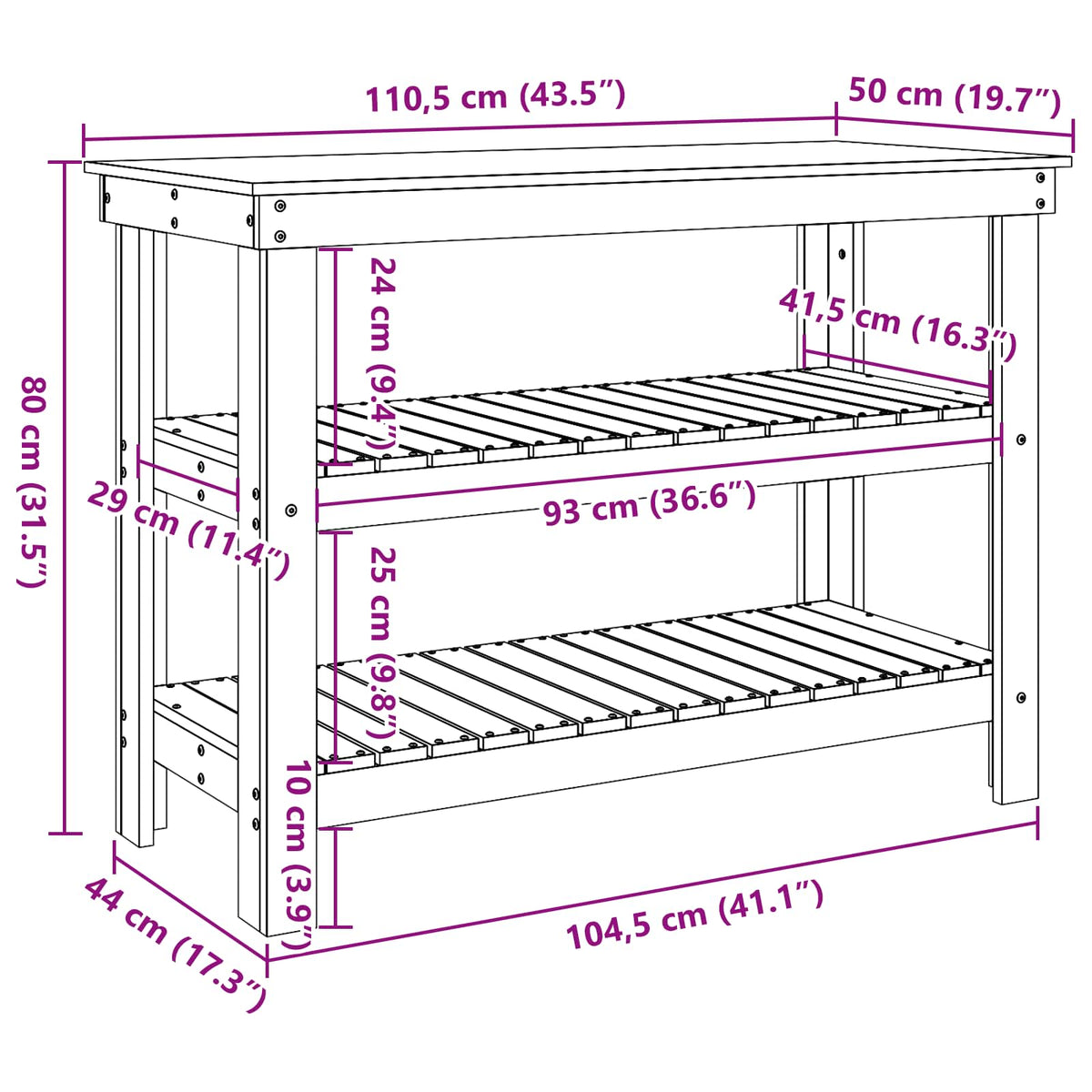 Radni stol Voštano smeđa 110,5 x 50 x 80 cm Masivna borovina