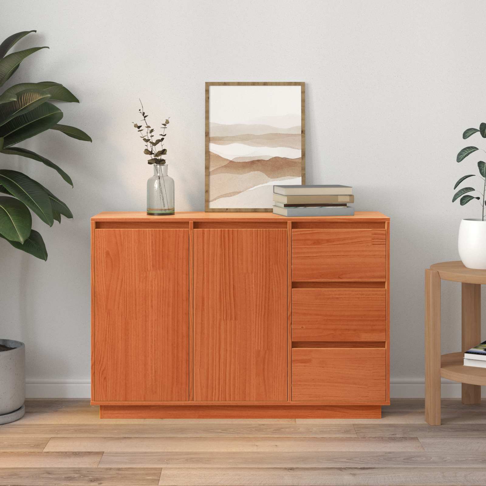 Kreveta Smeđi hrast 111 x 34 x 75 cm Čvrsto borovo drvo
