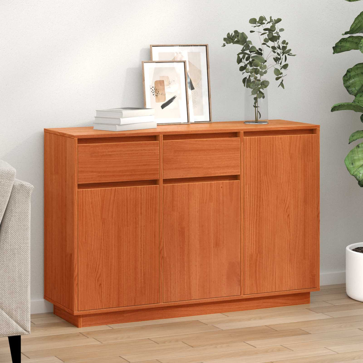 Kreveta Vosak smeđa 110 x 34 x 75 cm Čvrsto borovo drvo