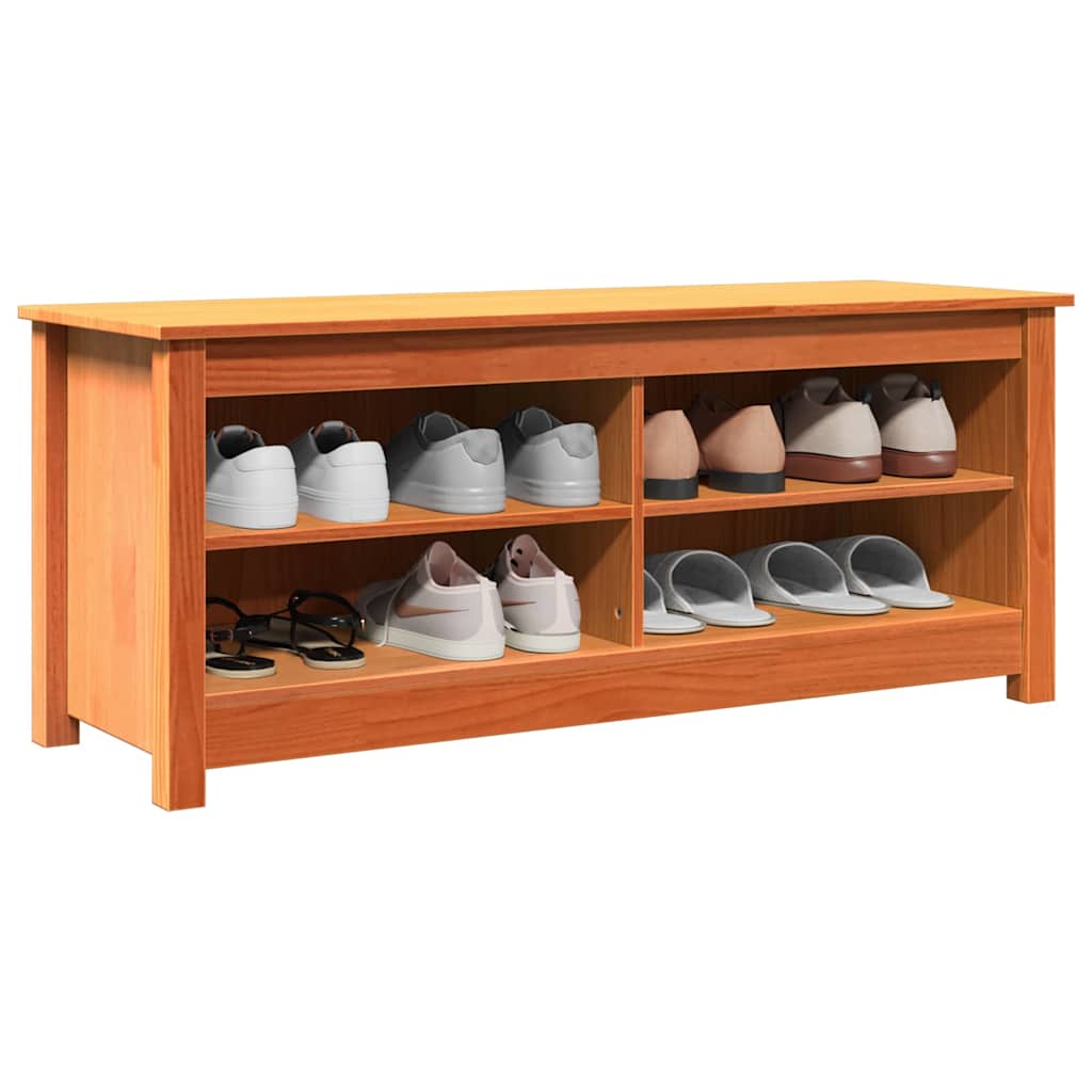 Klupa za pohranu s policom Vosak smeđa 110 x 38 x 45,5 cm