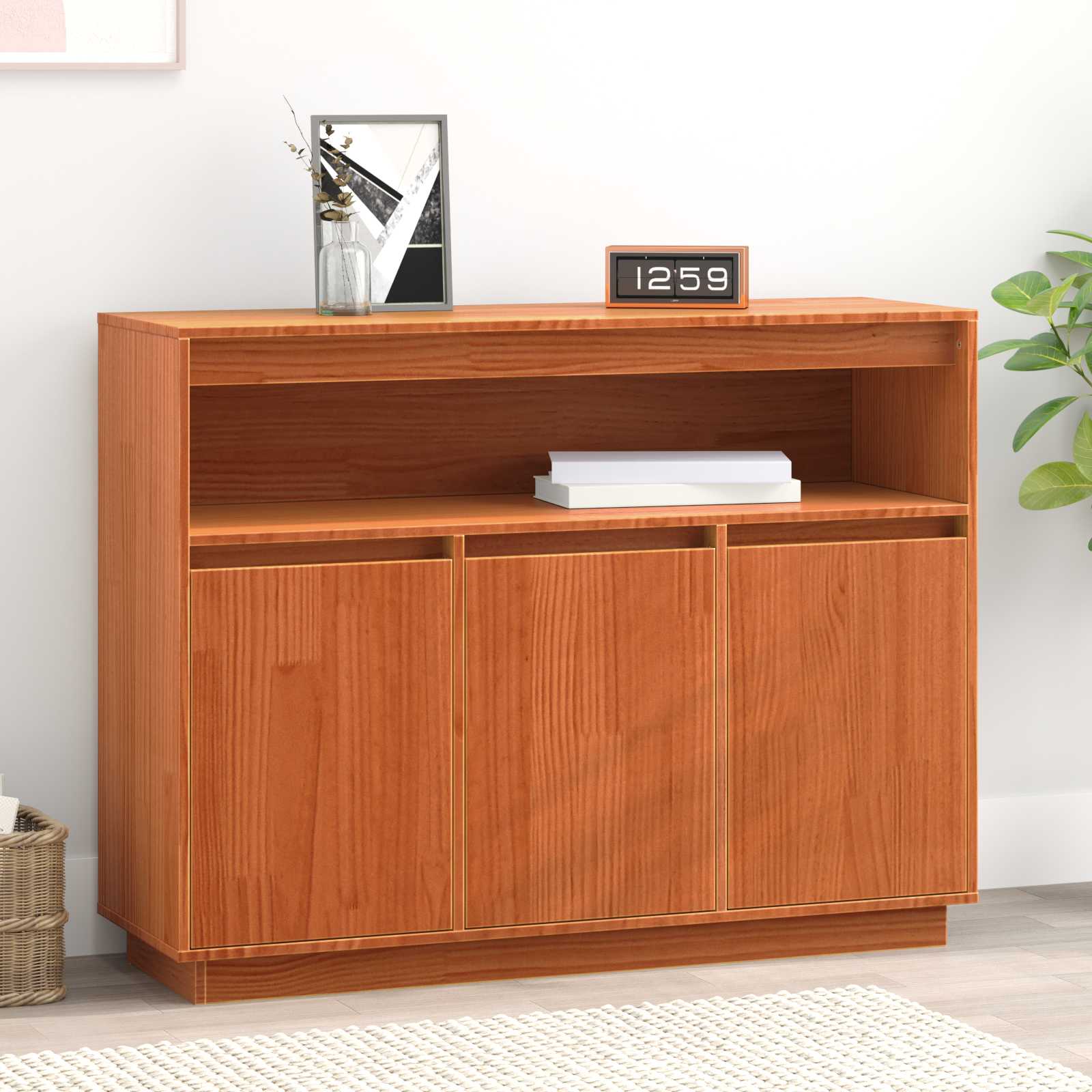 Kreveta Vosak smeđa 104,5 x 34 x 80 cm Čvrsto borovo drvo