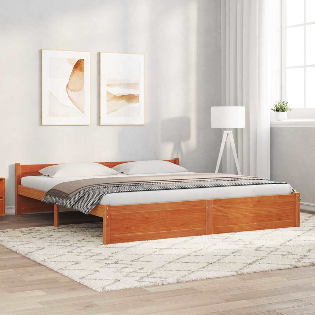 Krevetna konstrukcija Vosak smeđa 205,5 x 185,5 x 51 cm