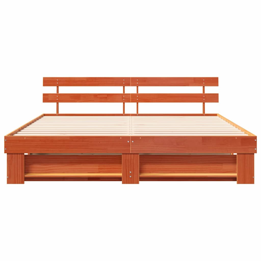 Krevetna konstrukcija Smeđa 180 x 200 cm Čvrsto borovo drvo