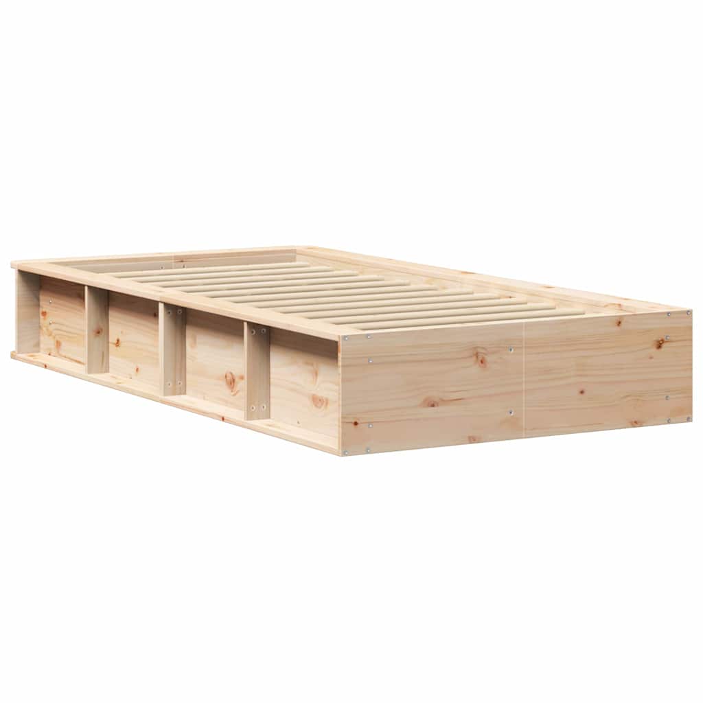 Krevetna konstrukcija Smeđa 100 x 200 cm Čvrsto borovo drvo