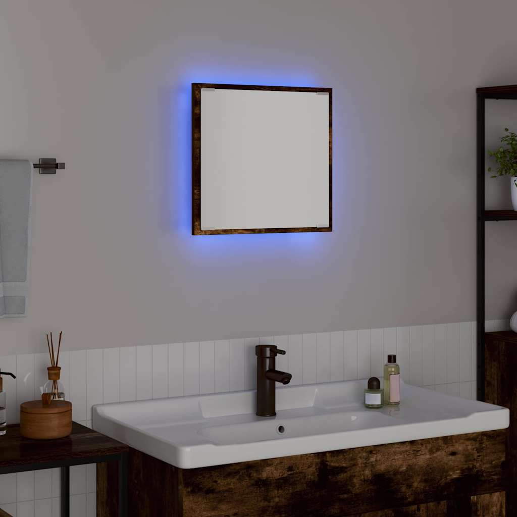 LED kupaonsko ogledalo Zidne Dimljeni hrast 40 x 37 x 8.5 cm