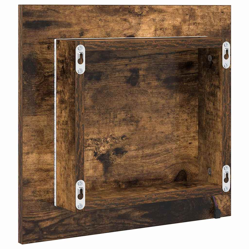 LED kupaonsko ogledalo Zidne Dimljeni hrast 40 x 37 x 8.5 cm