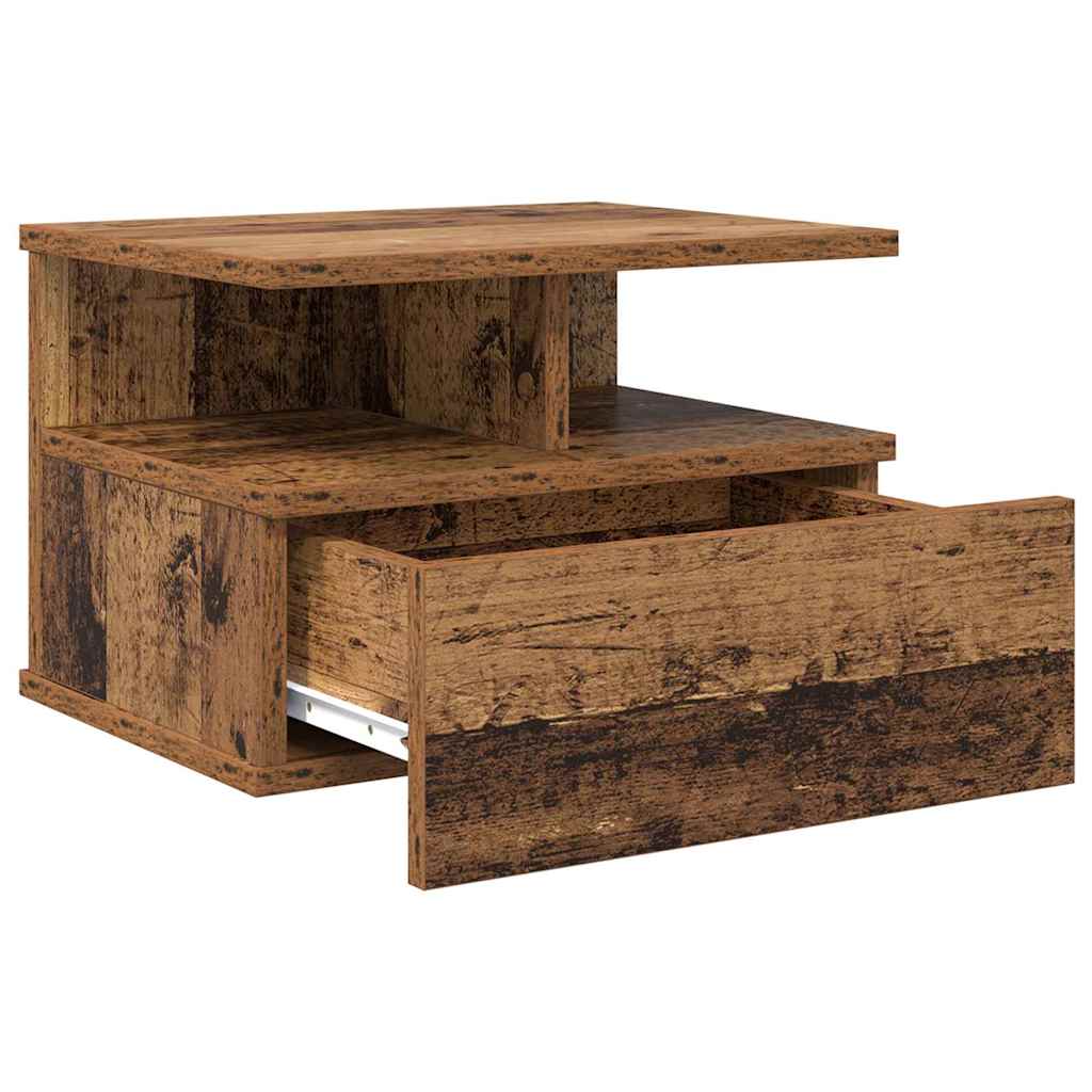 Lebdeća noćna ormarić Zidne 2 pcs Staro drvo 40 x 31 x 28 cm