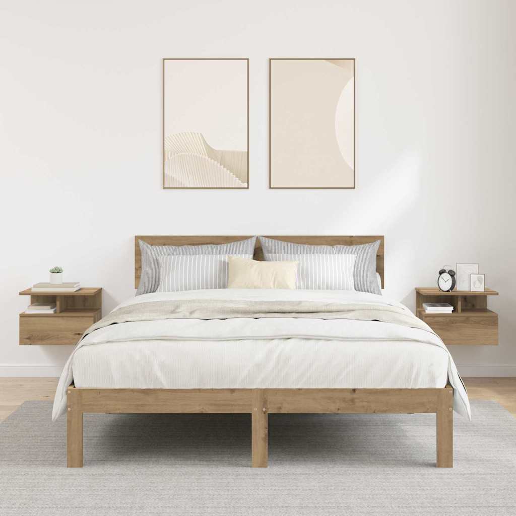 Lebdeća noćna ormarić 2 pcs Umjetnički hrast 40 x 31 x 28 cm