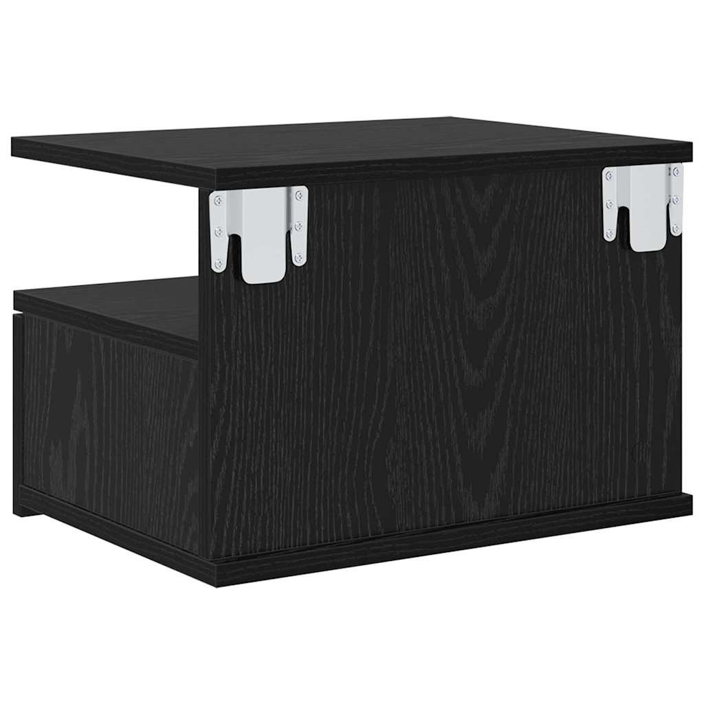 Lebdeća noćna ormarić Zidne 2 pcs Crni hrast 40 x 31 x 28 cm