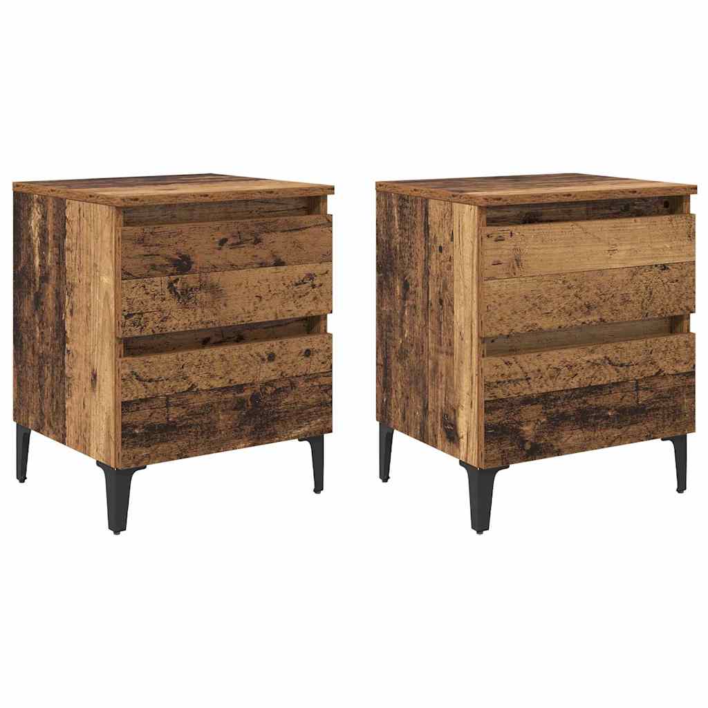 Noćni ormar 2 pcs Staro drvo 40 x 35 x 50 cm Konstruirano drvo