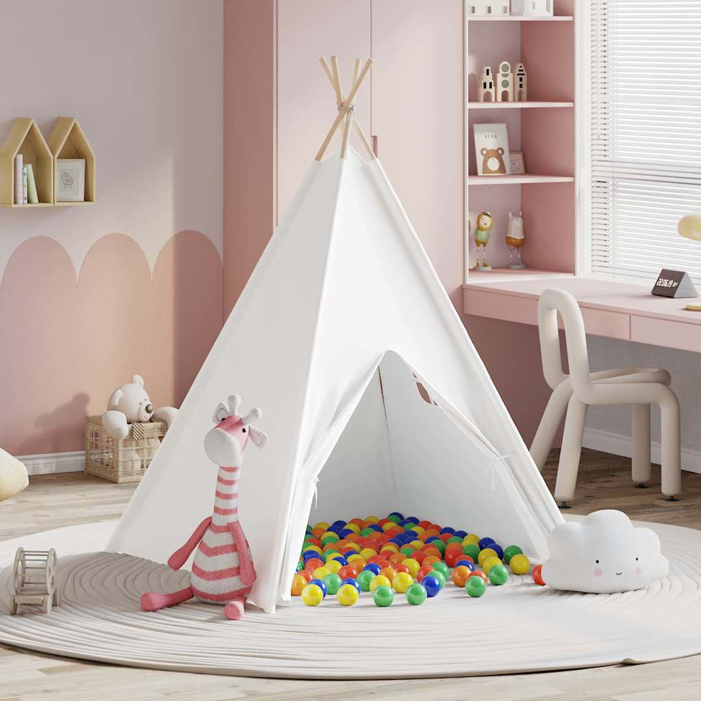 Teepee šator Bijelo 120 x 120 x 150 cm Tkanina i plastika