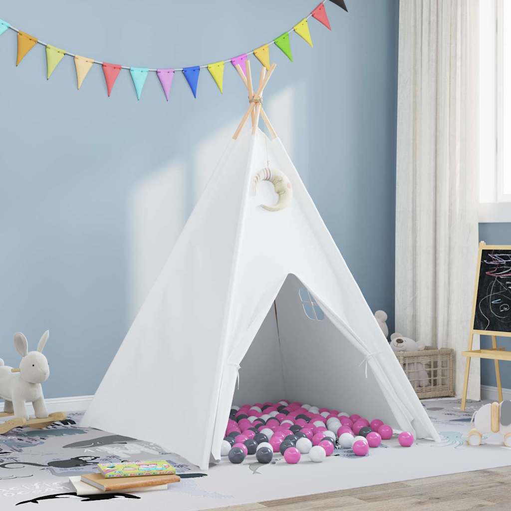 Teepee šator Bijelo 120 x 120 x 150 cm Tkanina i plastika