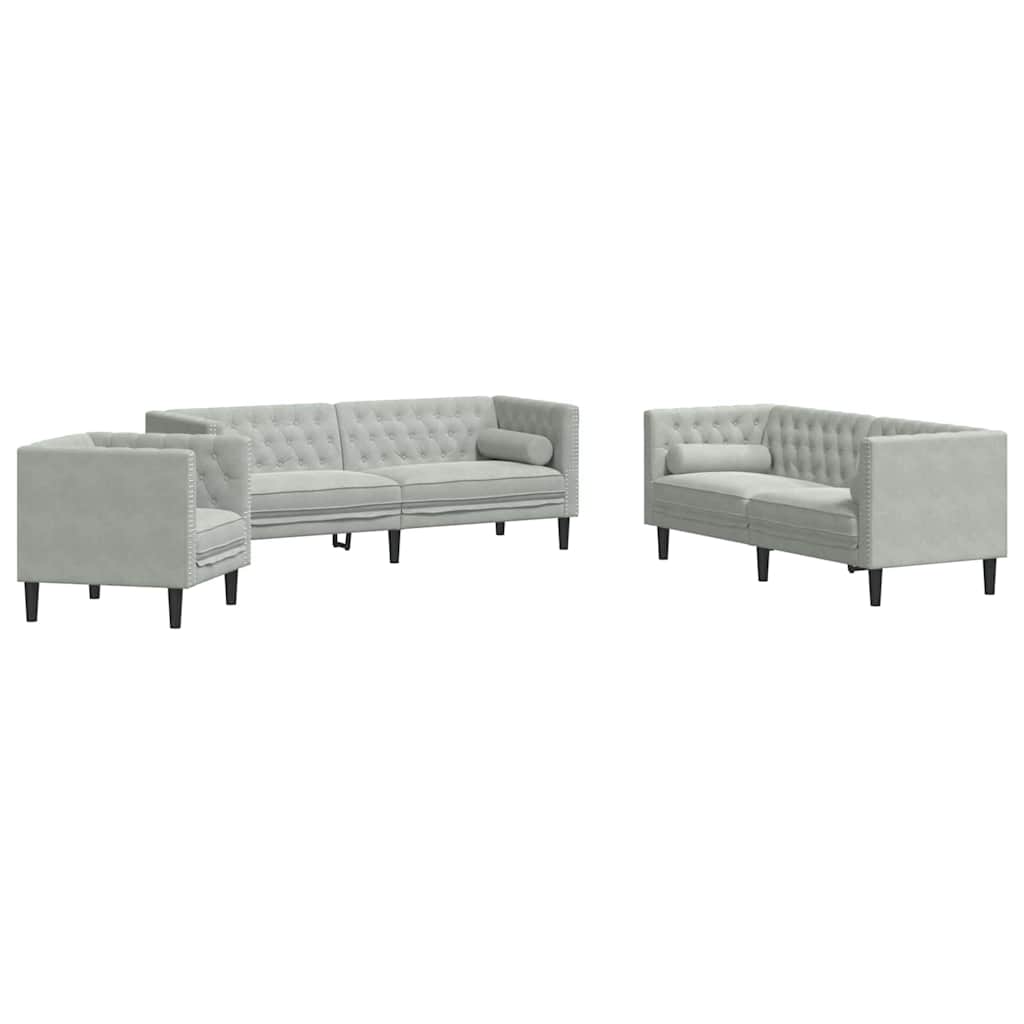 Kauč za dnevni boravak 3 pcs Svijetlo siva 194 x 74,5 x 70,5 cm