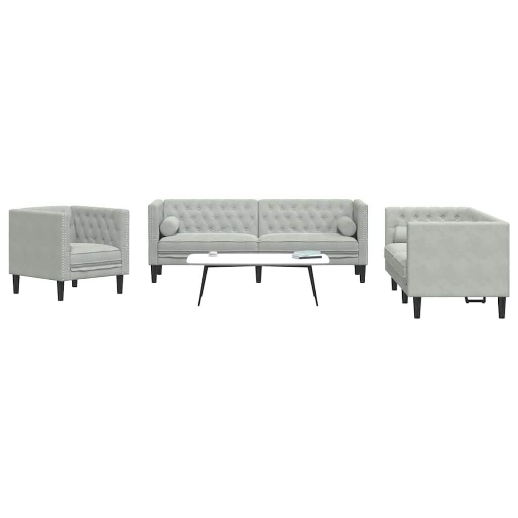 Kauč za dnevni boravak 3 pcs Svijetlo siva 194 x 74,5 x 70,5 cm