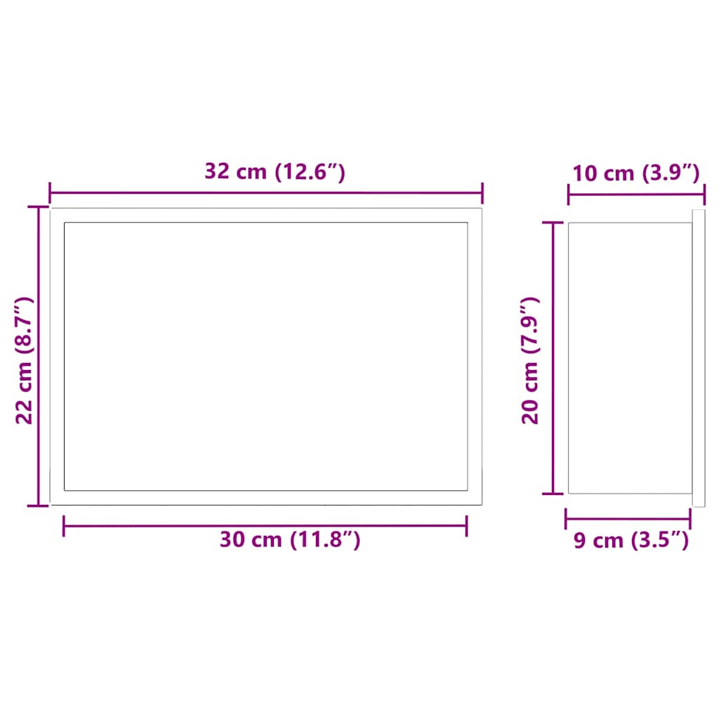 Ničica za tuš Crna 30 x 20 x 9,5 cm Nehrđajući čelik