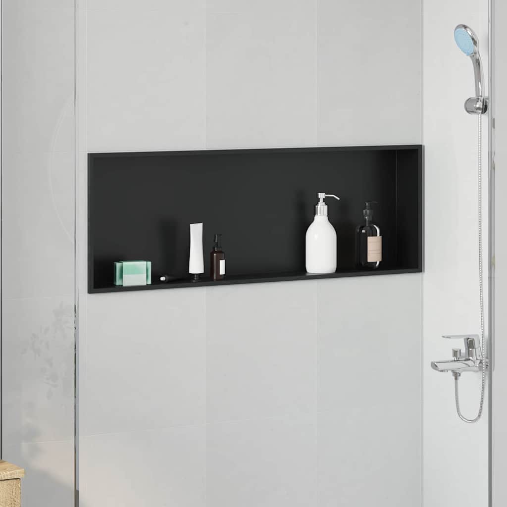Ničica za tuš Crna 90 x 30 x 9,5 cm Nehrđajući čelik