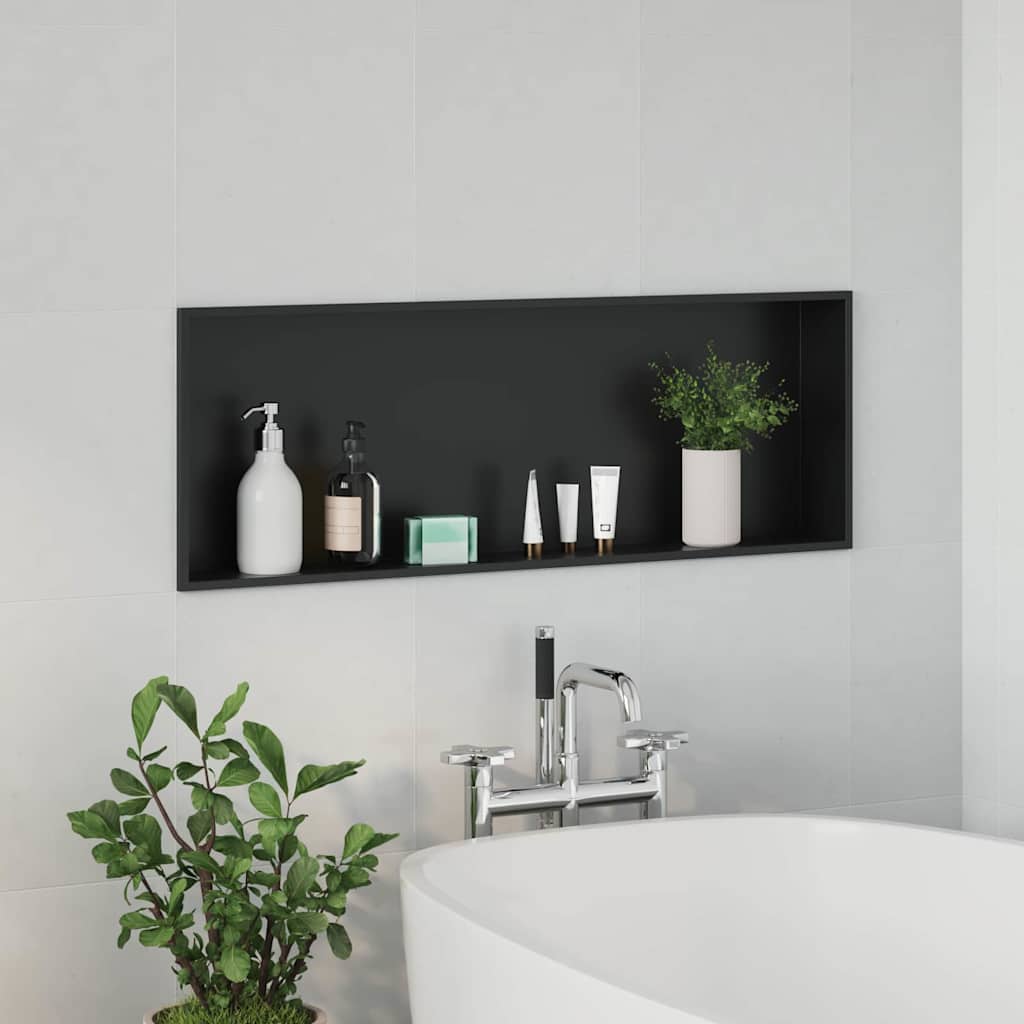 Ničica za tuš Crna 90 x 30 x 9,5 cm Nehrđajući čelik