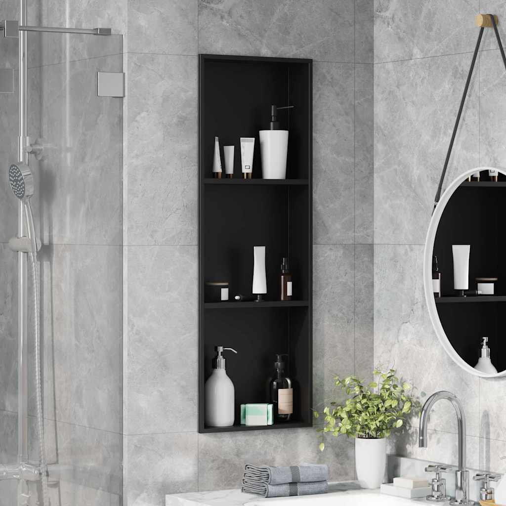 Ničica za tuš Crna 92 x 32 x 10 cm Nehrđajući čelik