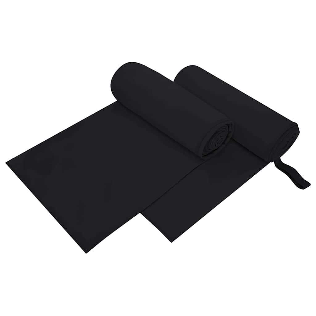 Sportski Ručnici 2 pcs Crna 200 x 100 cm Poliester i poliamid