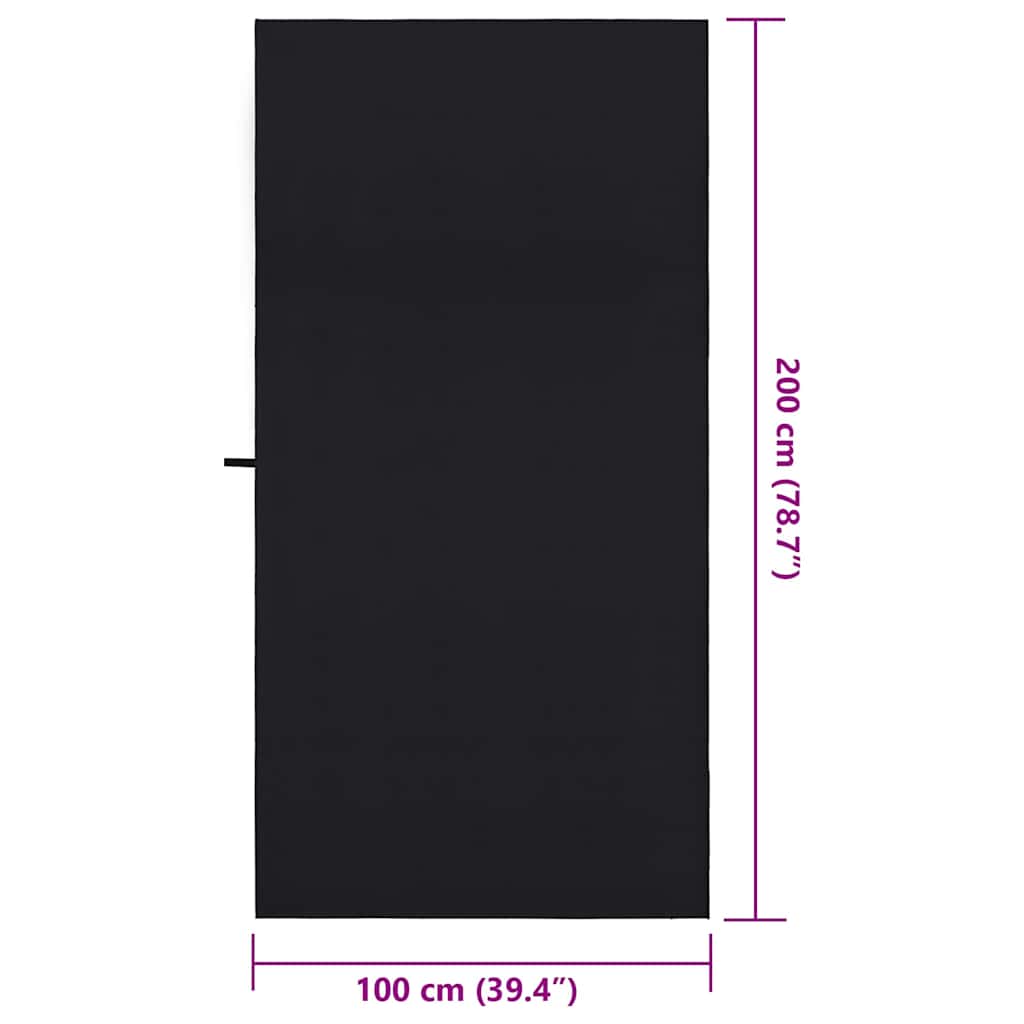Sportski Ručnici 2 pcs Crna 200 x 100 cm Poliester i poliamid