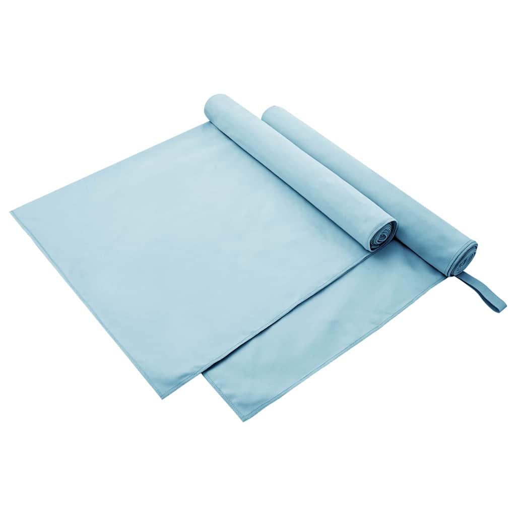 Sportski Ručnici 2 pcs Plava 180 x 90 cm Poliester i poliamid