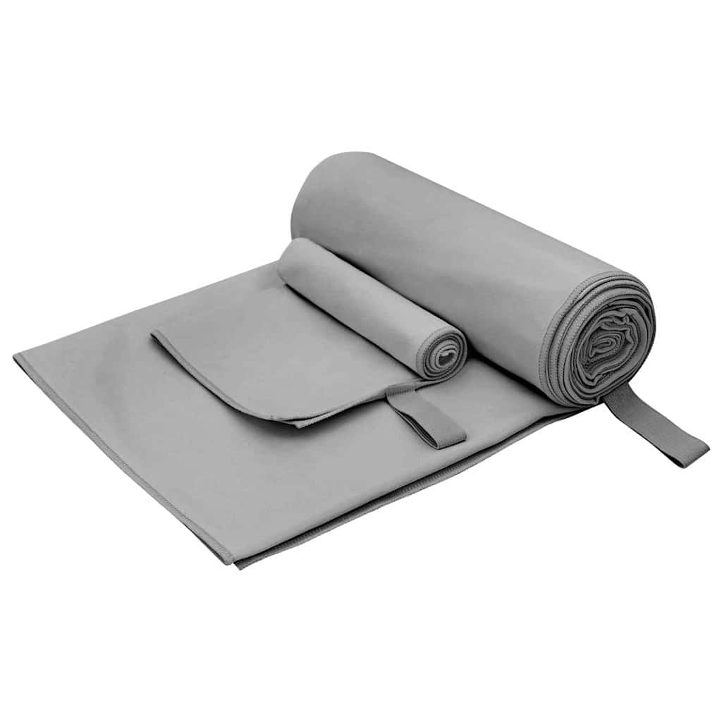 Set sportskih ručnika 2 pcs Tamno siva tkanina