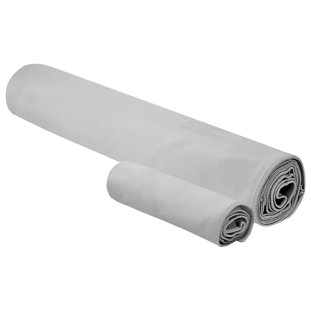 Set sportskih ručnika 2 pcs Siva tkanina