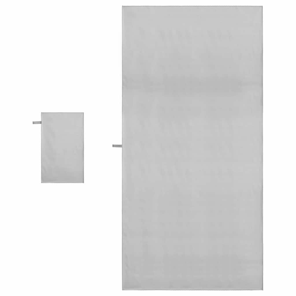 Set sportskih ručnika 2 pcs Siva tkanina