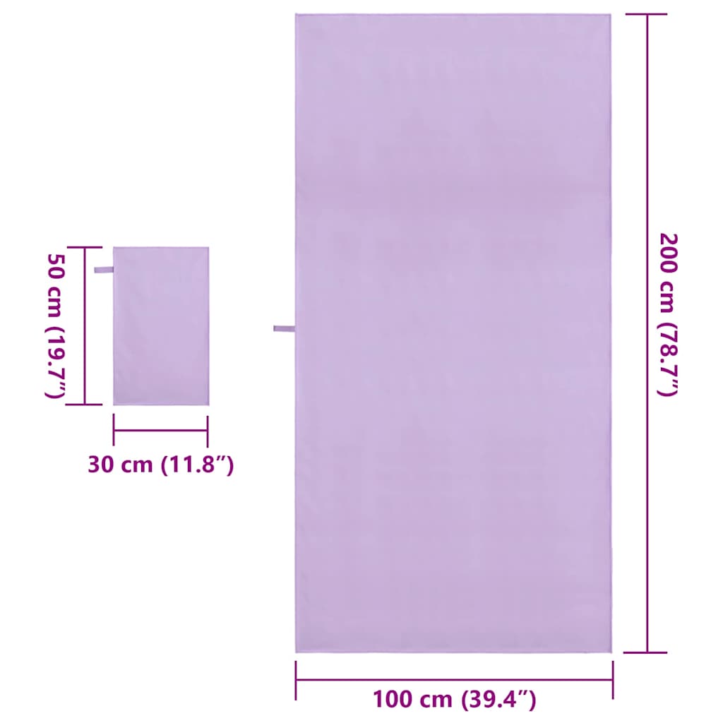 Set sportskih ručnika 2 pcs Ljubičasta tkanina