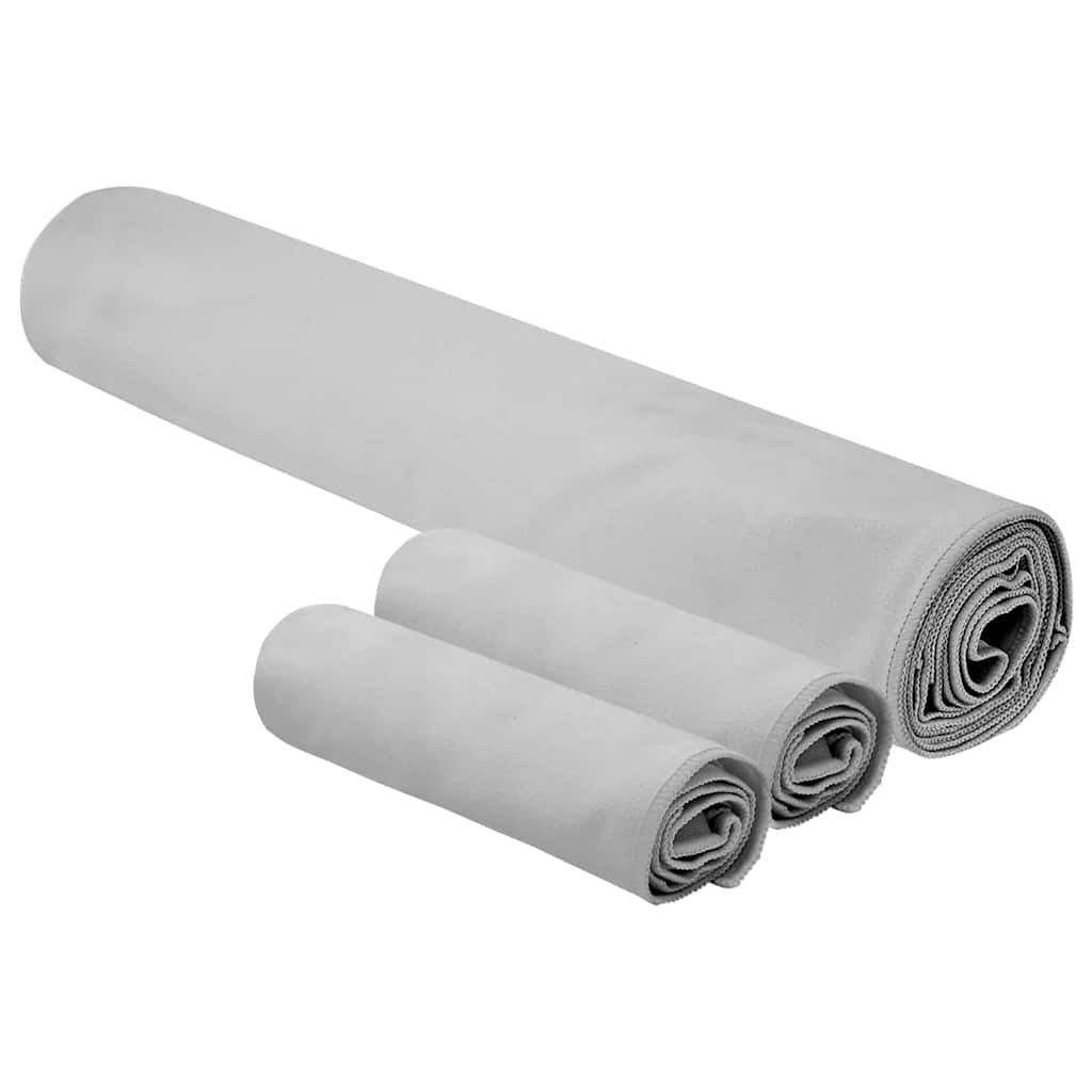 Set sportskih ručnika 3 pcs Siva Polyester i Polyamid