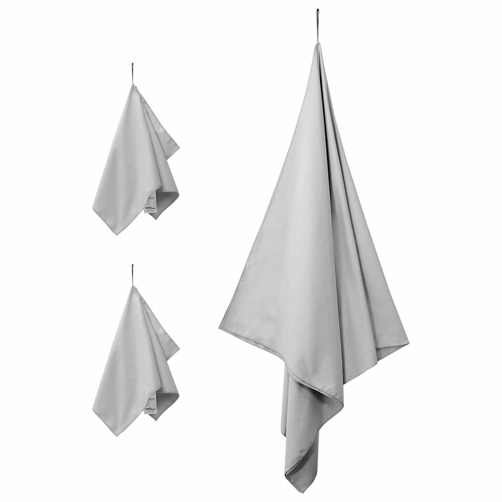 Set sportskih ručnika 3 pcs Siva Polyester i Polyamid