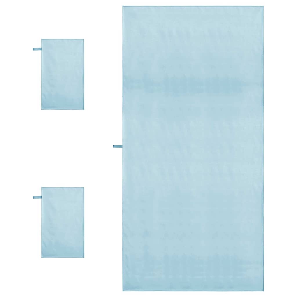 Set sportskih ručnika 3 pcs Plava Polyester i Polyamid