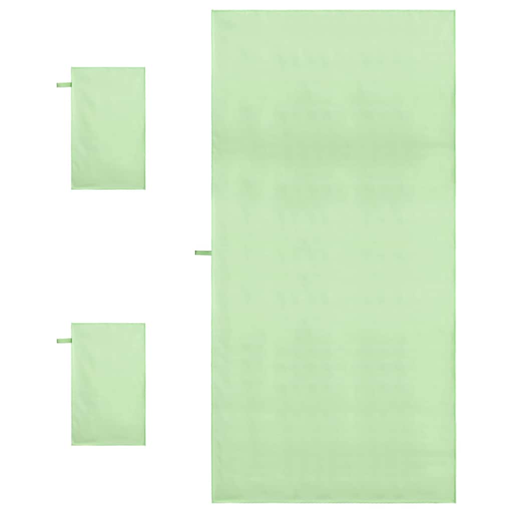 Set sportskih ručnika 3 pcs Zelena Polyester i Polyamid