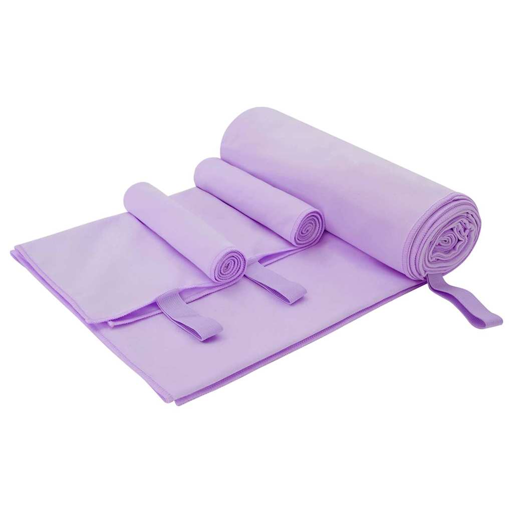 Set sportskih ručnika 3 pcs Ljubičasta Polyester i Polyamid