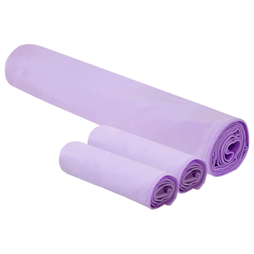 Set sportskih ručnika 3 pcs Ljubičasta Polyester i Polyamid